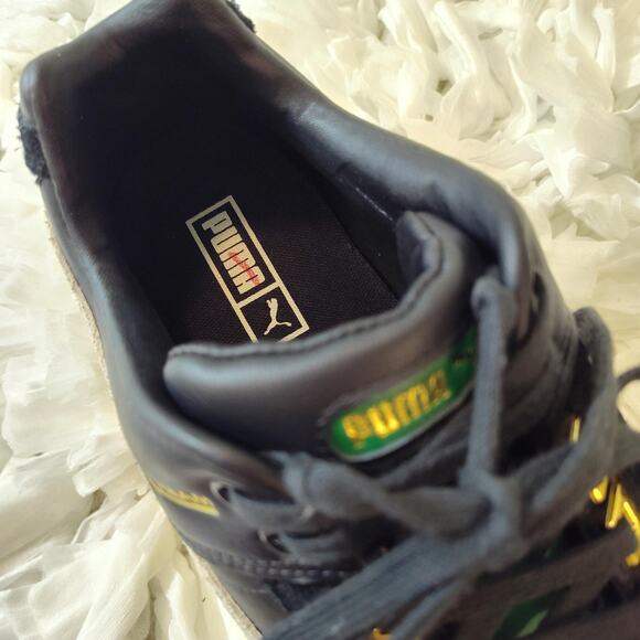 Puma Slipstream Shoes Mens Size 13 Black Yellow Suede Leather Anti Shock System - Picture 11 of 16